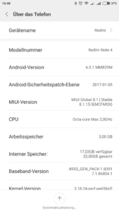 Xiaomi Redmi Note 4X System MIUI 2