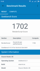 Xiaomi Redmi 4X Geekbench 4 2