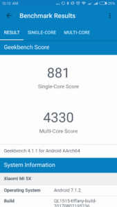 Xiaomi Mi5X Geekbench 4 1