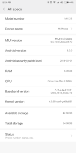 Xiaomi Mi Mix 2S MIUI System Android Oreo 8 2