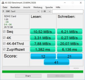 EZBook X4 AS SSD Benchmark SD