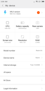 Xiaomi Redmi 6a Testbericht Screenshots System 6