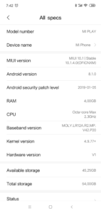 Xiaomi Mi Play MIUI 10 System 2