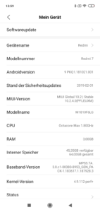 Redmi 7 MIUI Android 9 System 3
