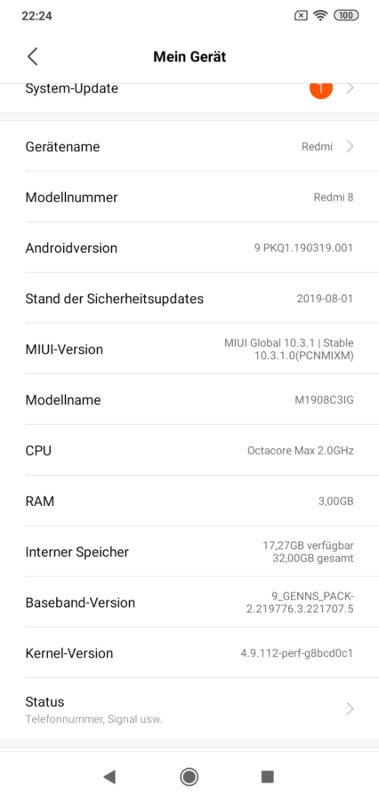 Xiaomi Redmi 8 Infos