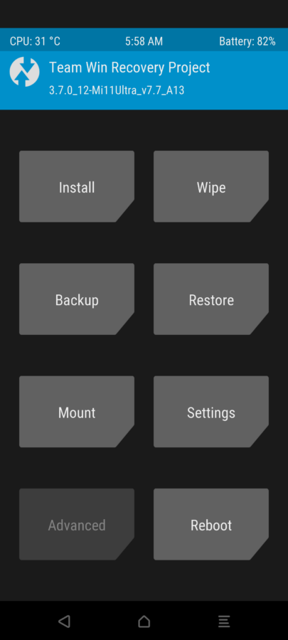 TWRP Install Recovery RAMdisk 1