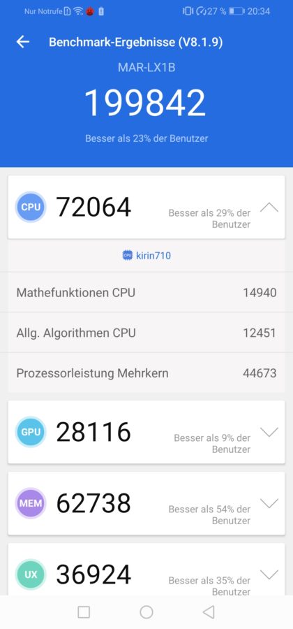 Huawei P30 Lite New Edition Testbericht Benchmarks 7