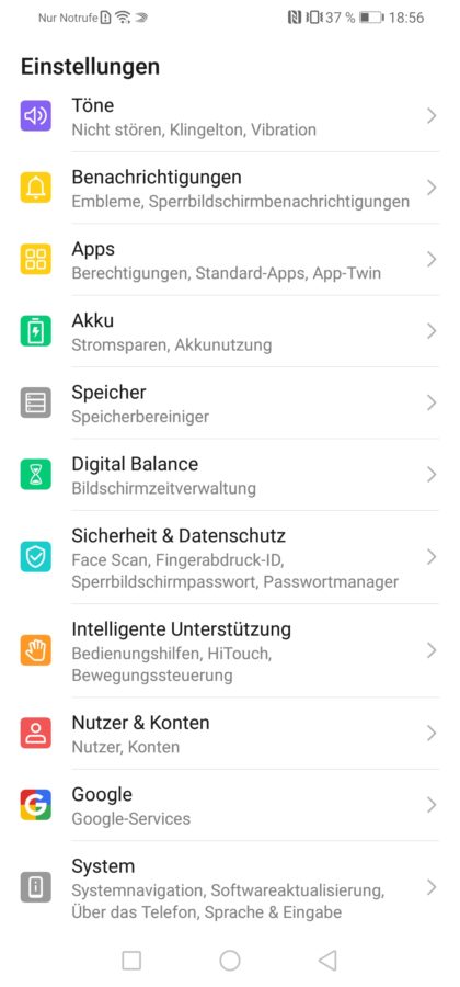 Huawei P30 Lite New Edition Testbericht System 10
