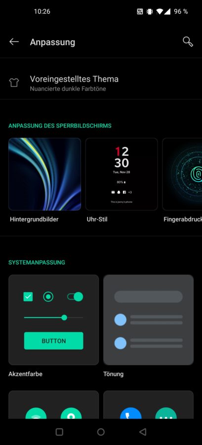 OnePlus 8 Pro Testbericht Screenshot Individualisierung 2