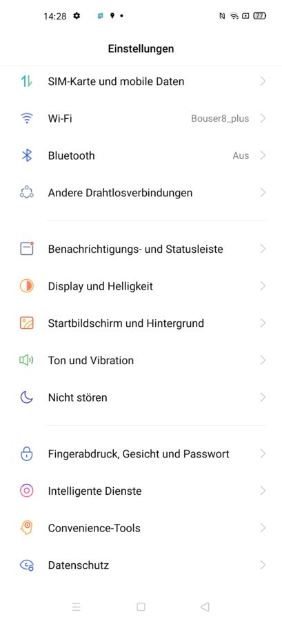 Oppo Find X2 Pro Android Setting