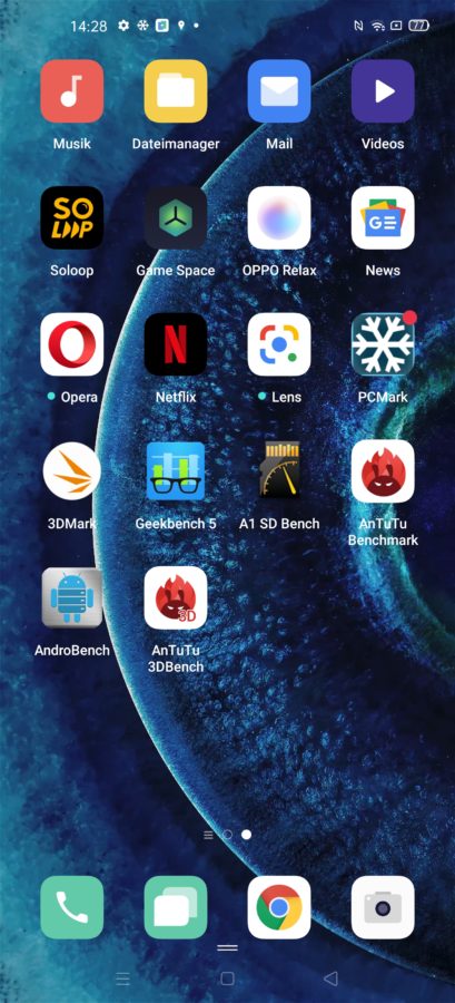 Oppo Find X2 Pro Homescreen