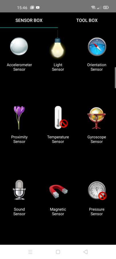 realme 6 sensors