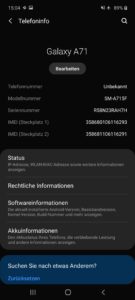 Samsung Galaxy A71 Testbericht Screenshot System 2