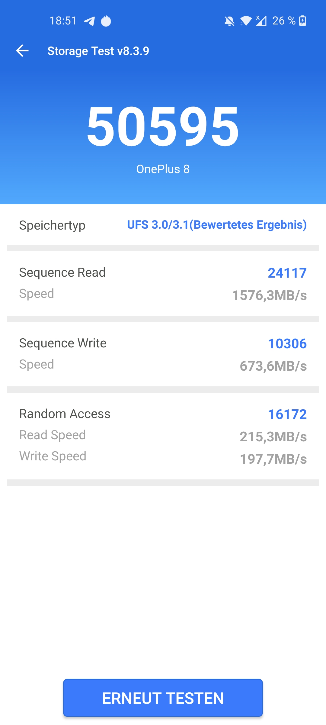 OnePlus 8 Testbericht Storage 2
