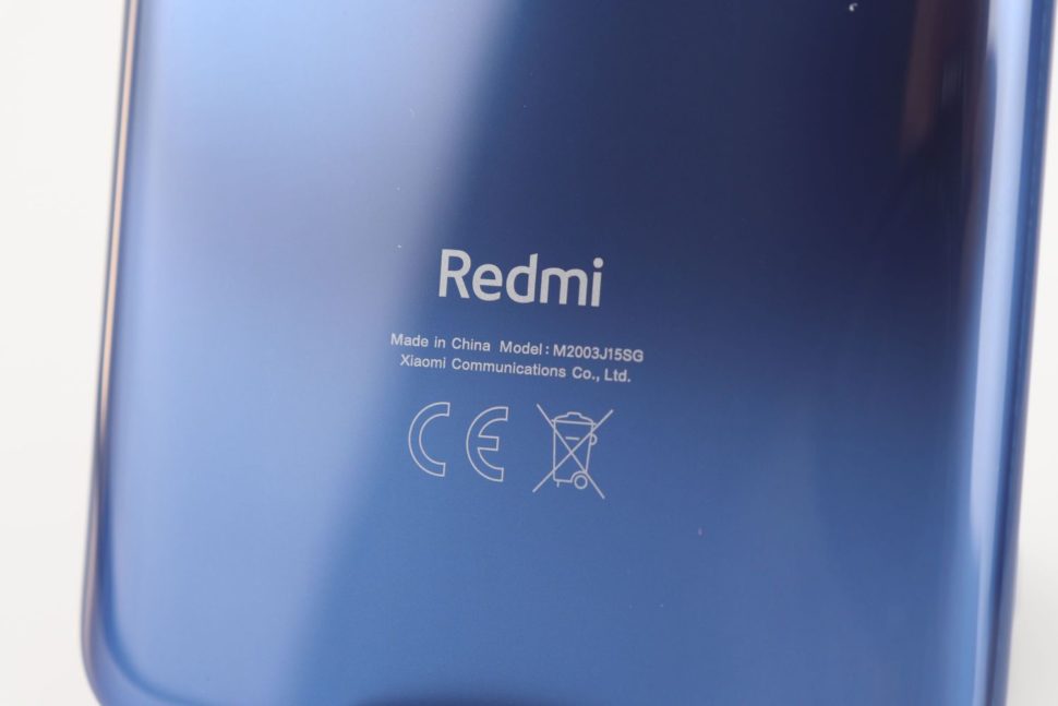 Xiaomi Redmi Note 9 Beschriftung