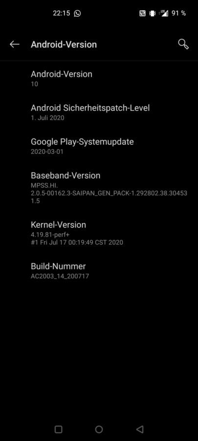 OnePlus Nord Testbericht Screenshot System 3