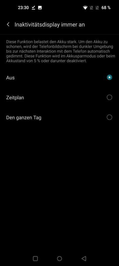 OnePlus 8T Testbericht Screenshots Display Einstellungen 2