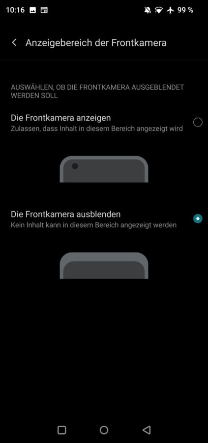 OnePlus 8T Testbericht Screenshots Display Einstellungen 3
