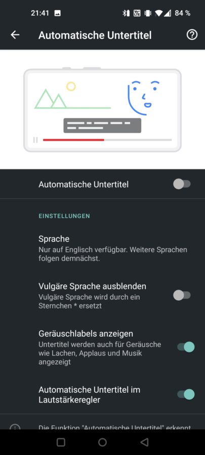 OnePlus 8T Testbericht Screenshots Display Untertitel
