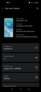 OnePlus 8T Testbericht Screenshots System 1