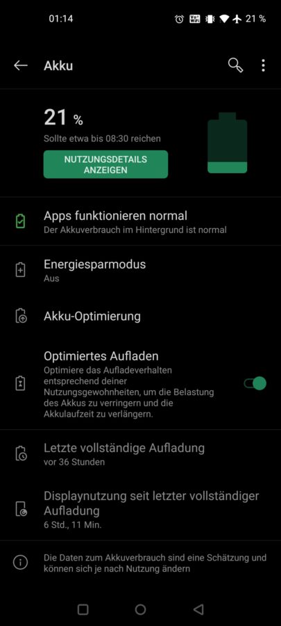 OnePlus Nord N10 5G Test Screenshot Benchmark Akkuverbrauch 2