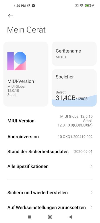 Xiaomi Mi 10T MIUI12 4