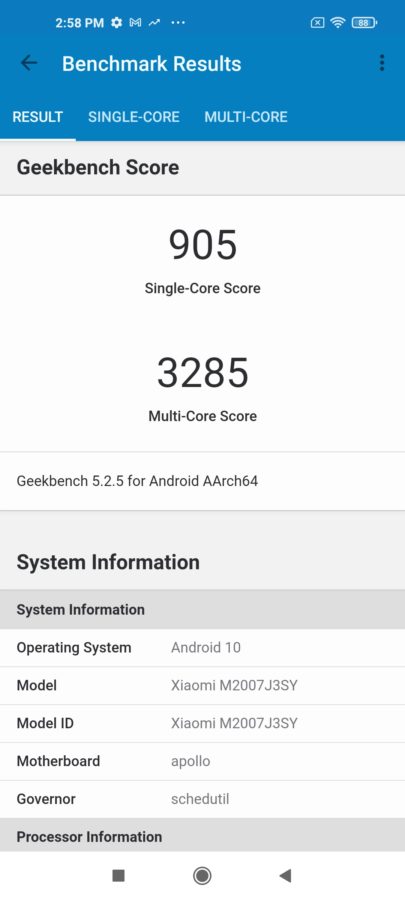 Xiaomi Mi 10T geekbench5