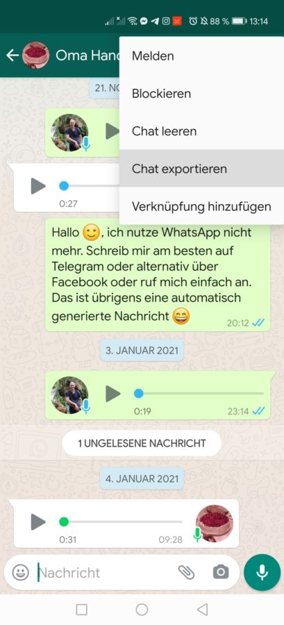 Whatsapp Nachrichten Export Chats Telegram Anleitung 4