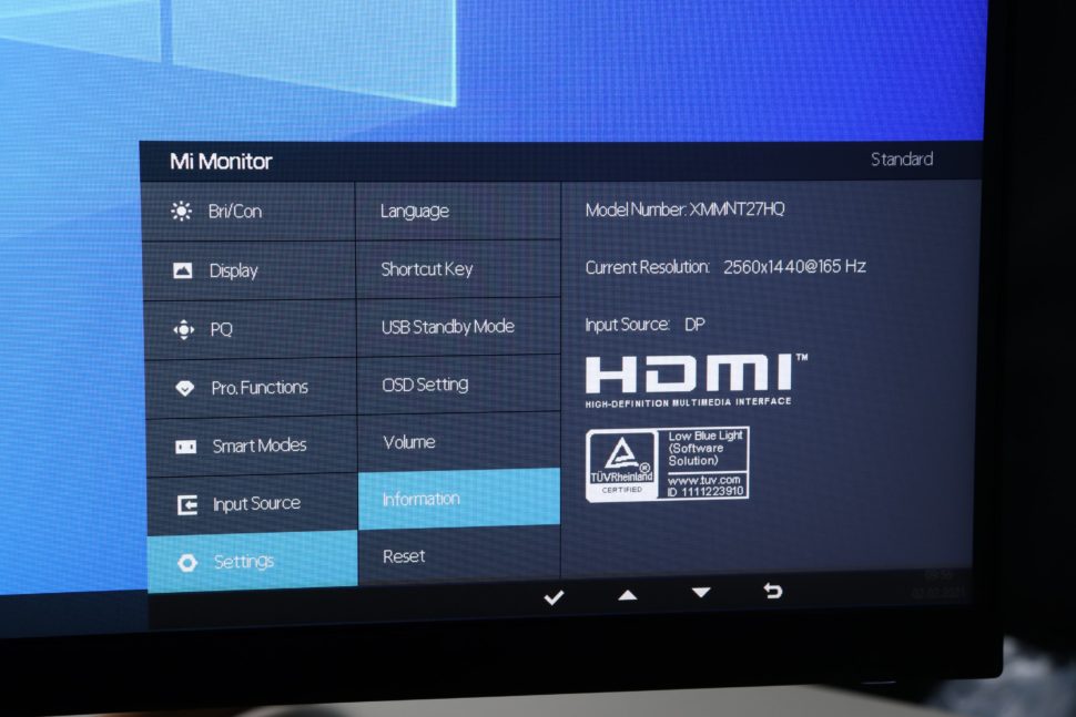 Einstellungen Xiaomi Mi Gaming Monitor 165 Hertz 6 1