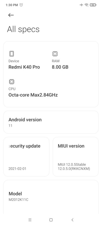 Xiaomi redmi k40 pro system 1