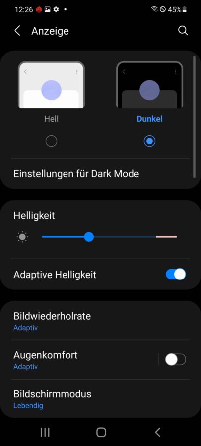 Samsung galaxy s21 display settings 2