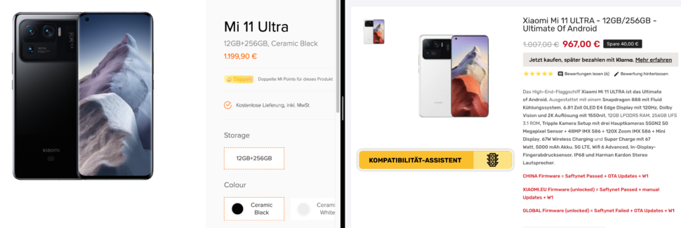 Xiaomi Mi 11 Ultra Preisvergleich China Deutschland