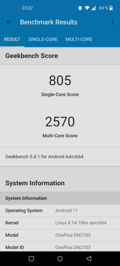 OnePlus Nord 2 Ankuendigung Screenshot Geekbench 5