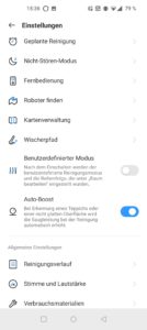 Realme Saugroboter Test App Einstellungen 2