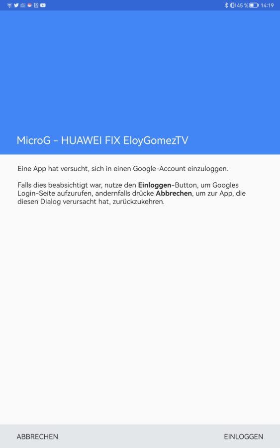 Huawei change gaccount microg 2