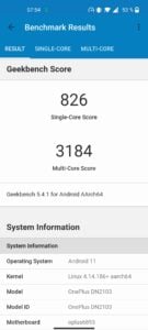 OnePlus Nord 2 Test Screenshot Geekbench