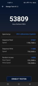 Asus ZenFone 8 Test Benchmark Speicher 1