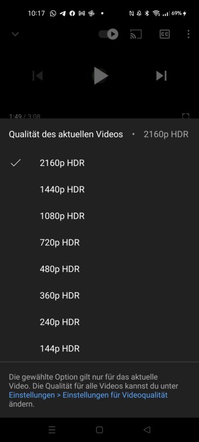 Realme GT Master YouTube HDR