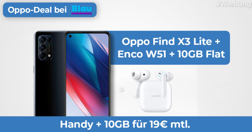 Oppo Find X3 Lite Angebot blau Banner