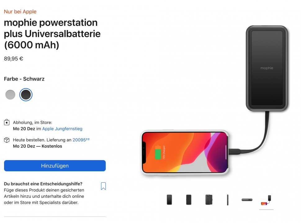 Apple Powerbank mit Lightning Anschluss