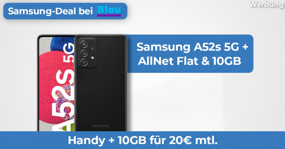 Samsung A52s 10GB Angebot blau Featured Banner 1