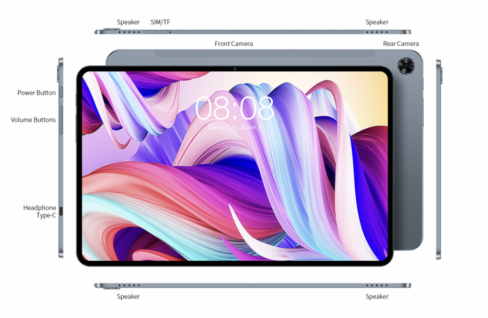 Teclast T40 Pro Abmessung Buttons