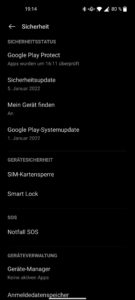 OnePlus Nord CE 2 Test Screenshot Sicherheit