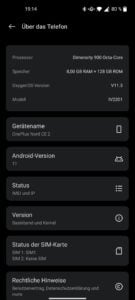 OnePlus Nord CE 2 Test Screenshot System Info