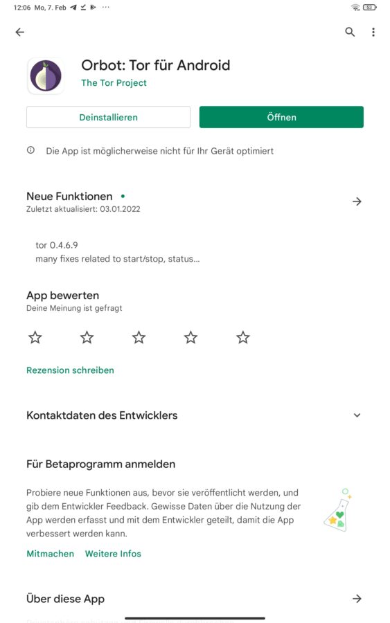 Orbot App Android TOR Weiterleitung Anleitung 1