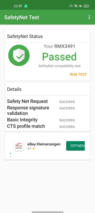 Realme 9i Test Screenshot SafetyNet
