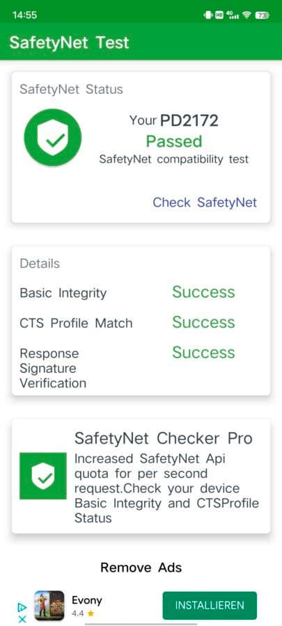 Vivo IQOO 9 Pro Test Screenshot Safety Net