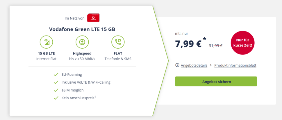 Vodafone 15GB Angebot