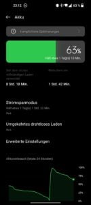 OnePlus 10 Pro Test Screenshot Akku 2