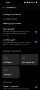 OnePlus 10 Pro Test Screenshot System Android Datenschutz